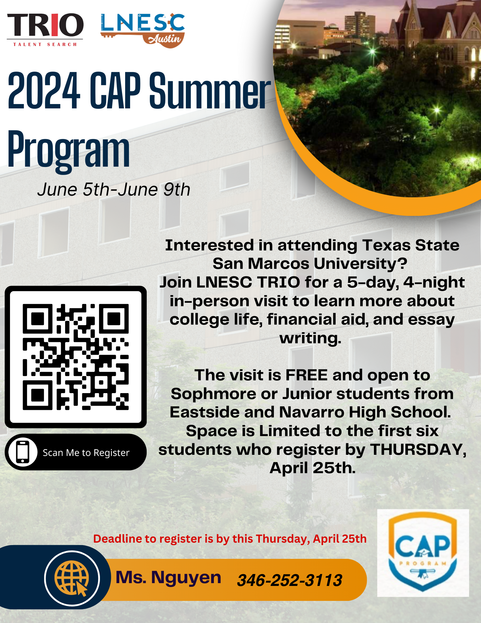 Copy of TXST CAP Program Flyer